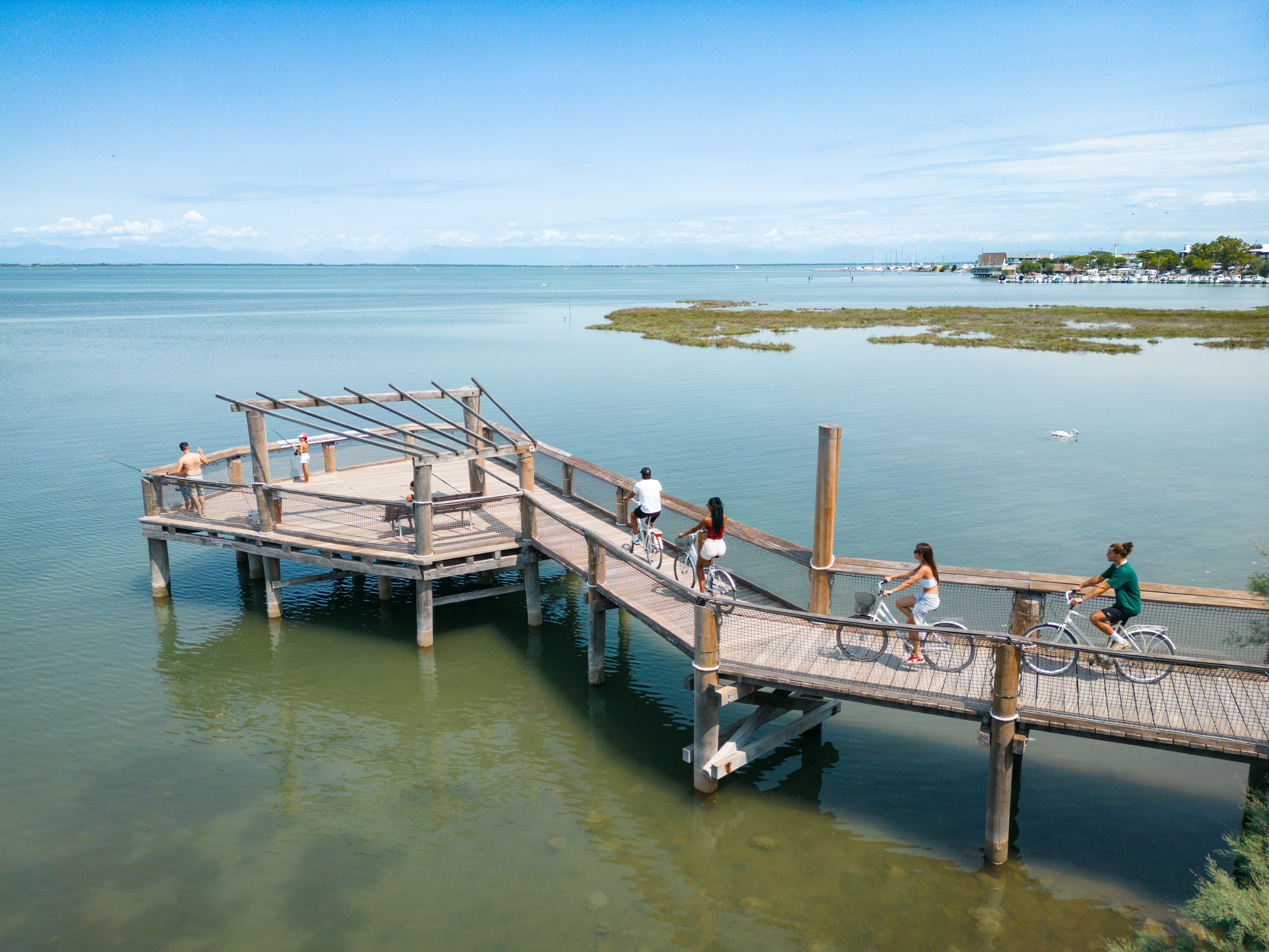 Percorso bici vista laguna Lignano